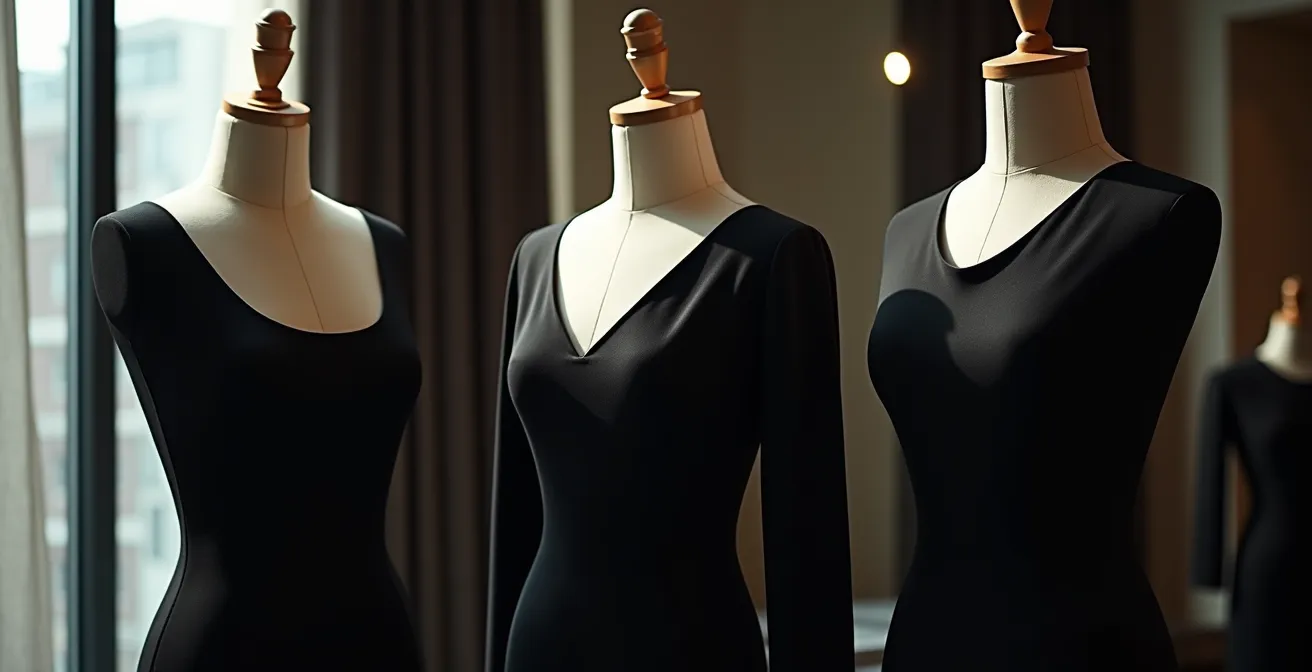 Verschiedene Ausschnittformen am kleinen Schwarzen für unterschiedliche Anlässe