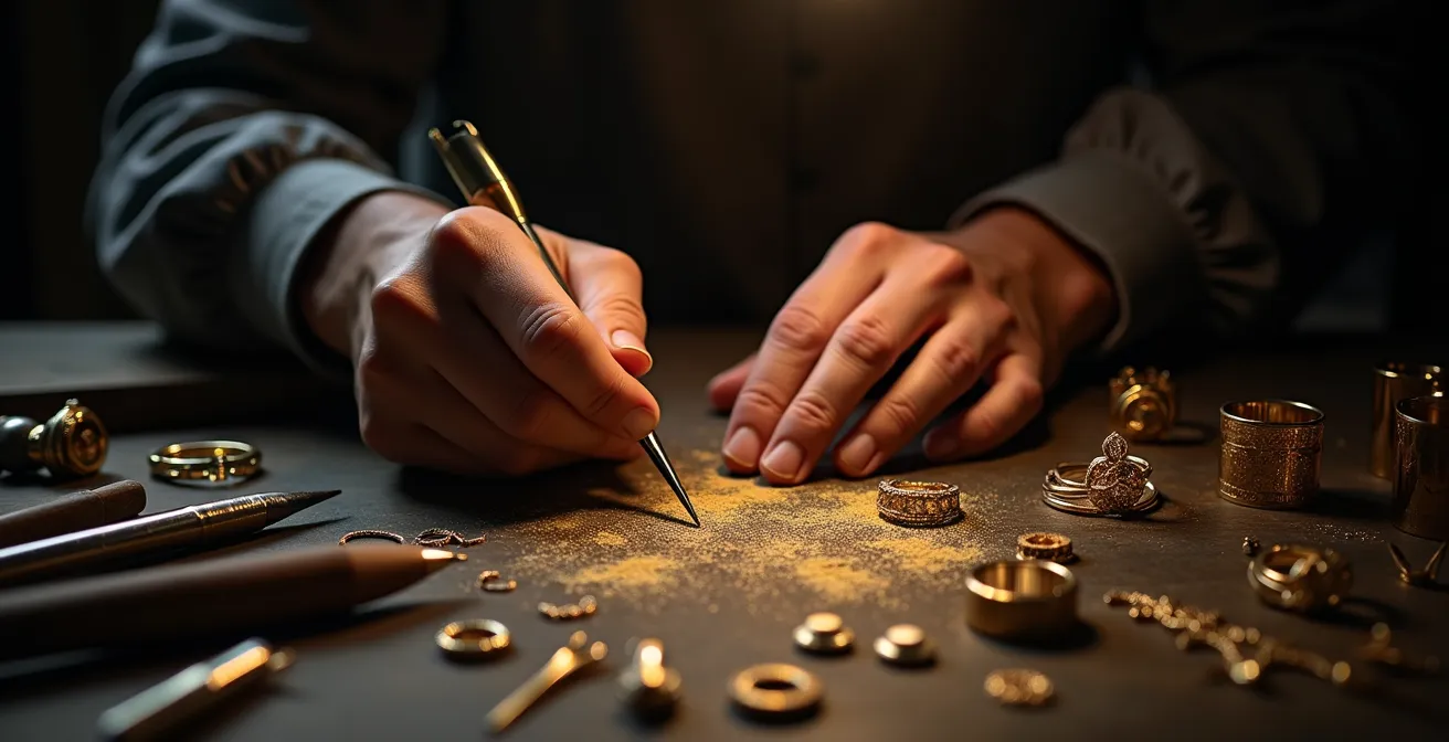 Symbolische Darstellung deutscher Schmuckikonen mit technischer Perfektion