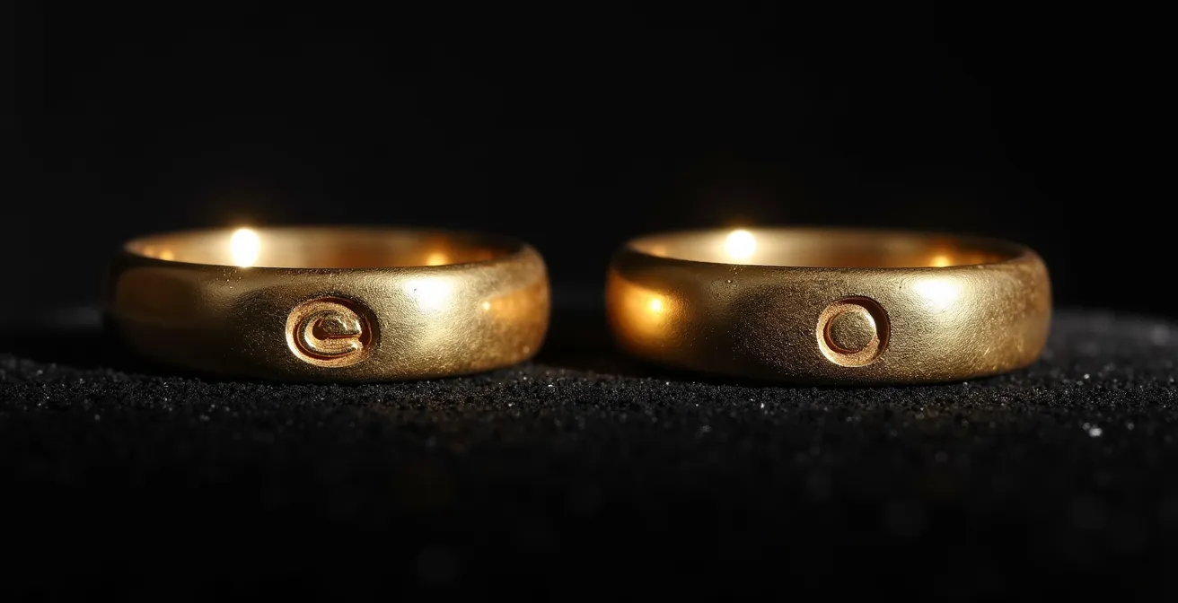 Makroaufnahme zeigt Unterschiede zwischen echten und gefälschten Punzierungen