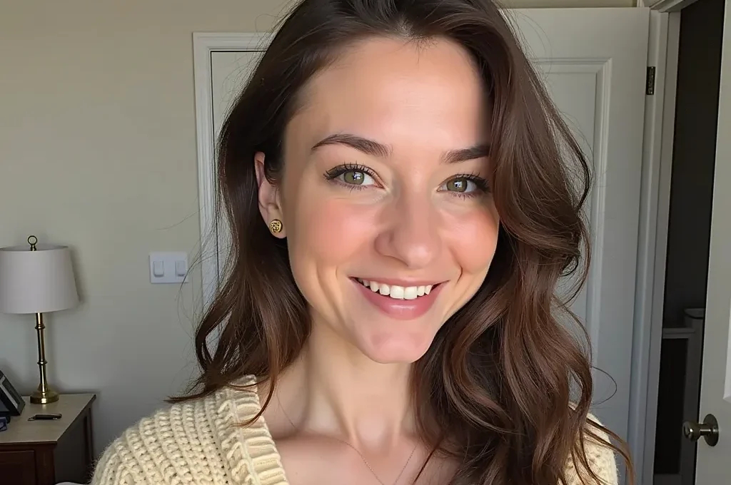 Extreme Nahaufnahme von strahlender Gesichtshaut mit natürlichem Glow