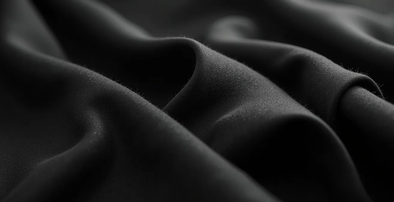 Makroaufnahme verschiedener Stofftexturen für das kleine Schwarze