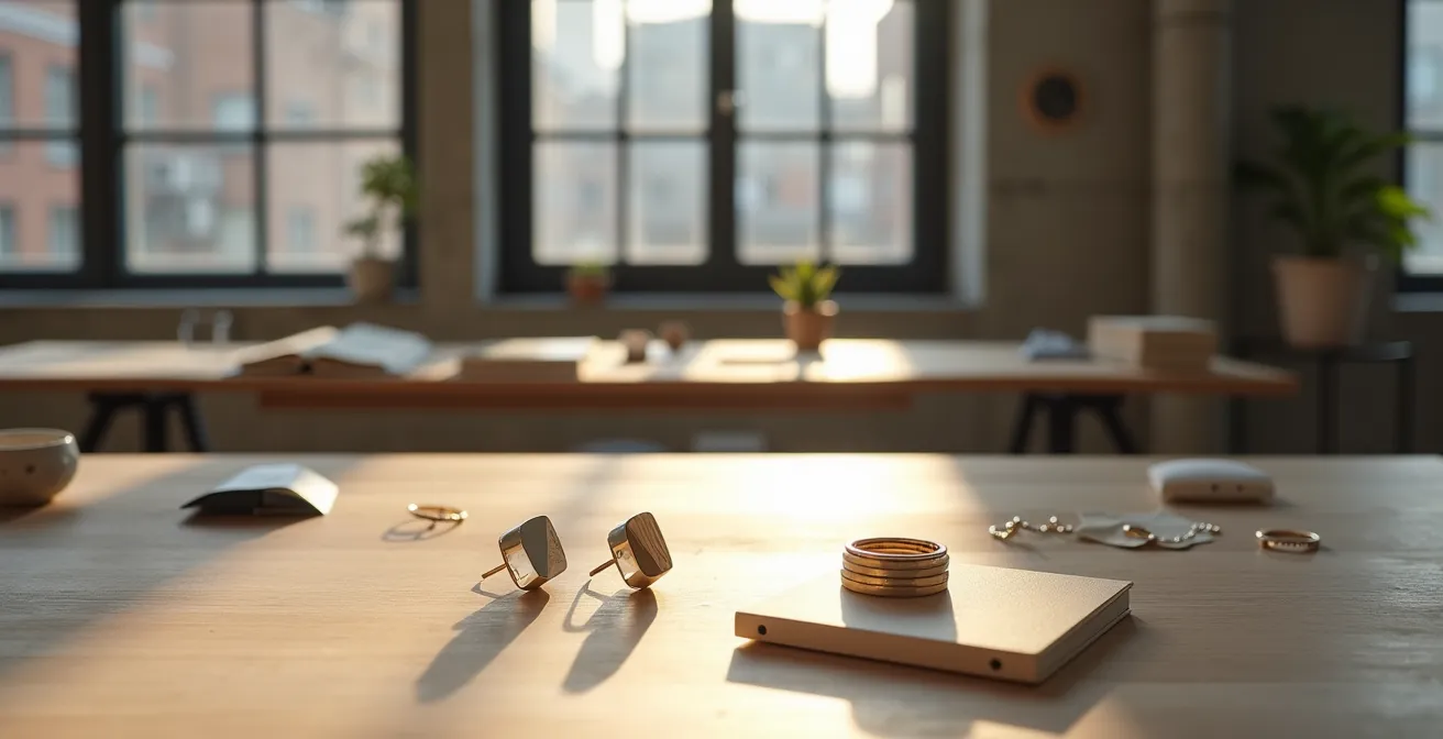 Minimalistischer Weißgoldschmuck im Berliner Urban-Chic Stil