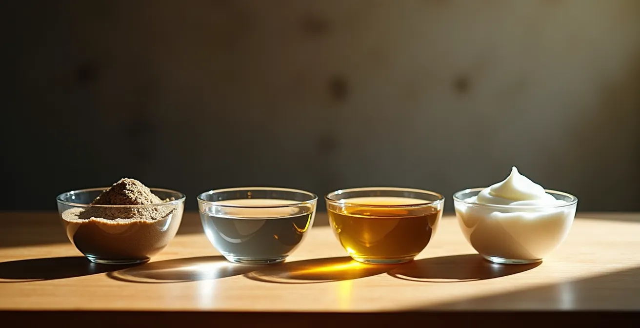 Vierwöchiger Kalender mit natürlichen Hautpflegeprodukten und Heilerde