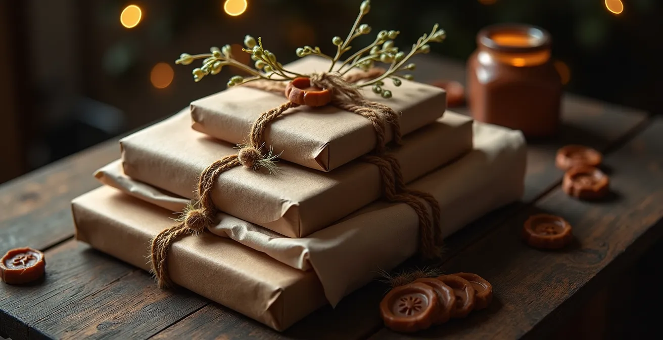 Kunstvolle mehrstufige Geschenkverpackung inspiriert von der deutschen Adventskalender-Tradition