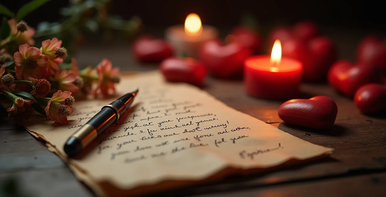 Stilvolle Gegenüberstellung von echter Romantik und kitschigen Geschenken